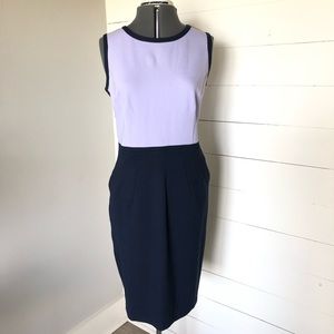 NWOT Color-Block Ponte Knit Sheath by Lands End
